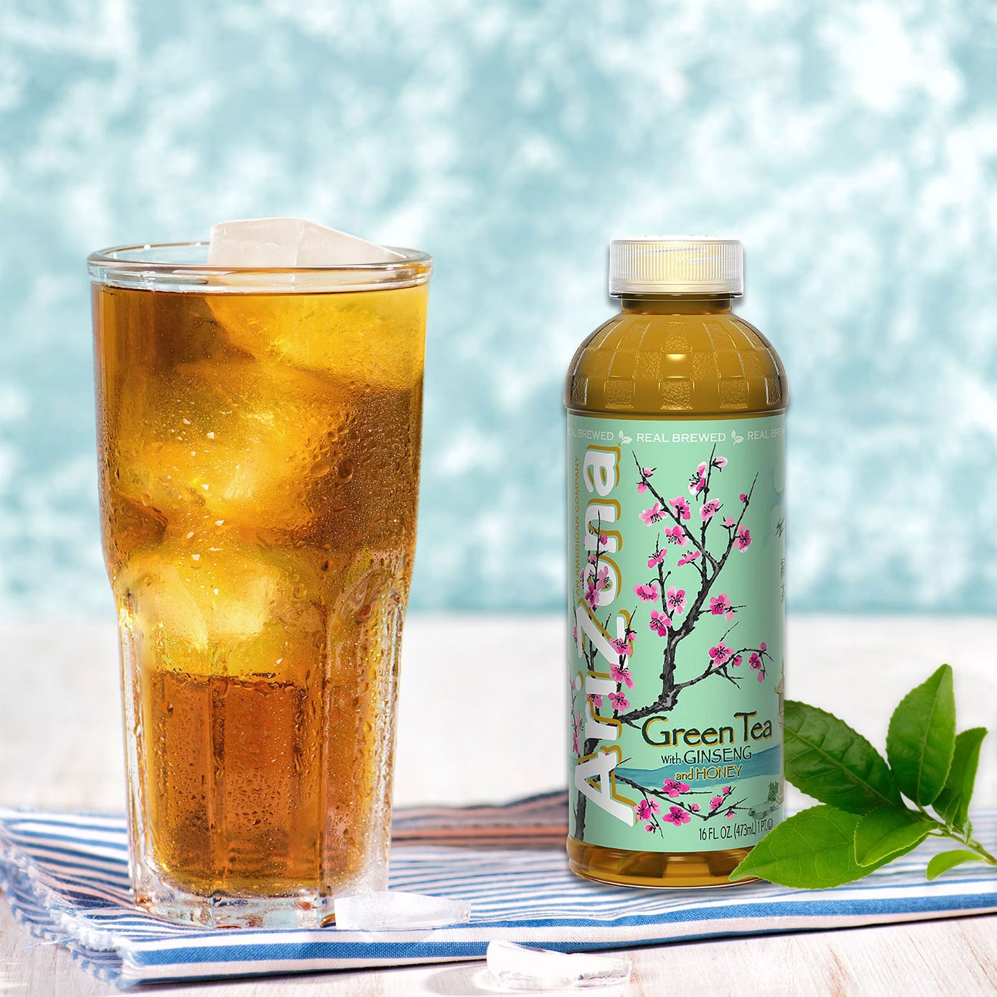 Arizona® Green Tea with Ginseng and Honey - 16 oz, Carton of 24 | Naturally Caffeinated, No Artificial Flavors