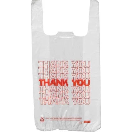 Poly-America T-Shirt Carry-Out Plastic Bags – 2,000 Count, Small Size (7" x 5" x 15") – Durable, Disposable Grocery & Retail Bags