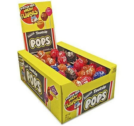 Tootsie Pops Assorted Lollipops – 100 Count Bulk Candy Bag with Fruit & Chocolate Flavors