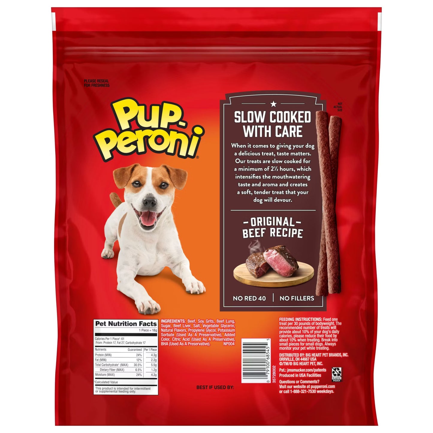 Pup-Peroni Original Beef Flavor Dog Treats – 50 oz | Soft & Chewy Dog Snacks Made with Real Beef