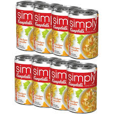 Campbell's Simply Chicken Noodle Soup 18.6 oz, 8-Count | Made with Simple Ingredients, No Artificial Flavors