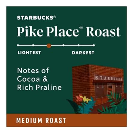 "Starbucks Pike Place Roast K-Cups, Medium Roast Coffee Pods – 72 Count – Compatible with Keurig Brewers"