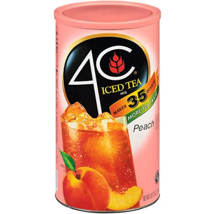 4C Peach Iced Tea Mix – 82.6 oz Canister | Naturally Flavored, Makes 35 Quarts, with Real Tea & Vitamin C