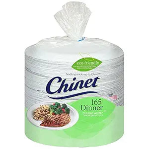Chinet Classic White Paper Plates, 10-3/8", Heavy Duty, 165-Count – Disposable Dinner Plates for Parties & Everyday Use