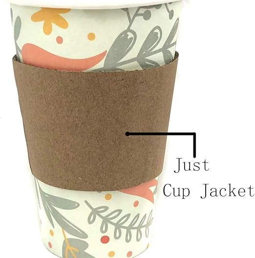 Java Jacket Kraft Paper Coffee Cup Sleeves – 500 Count | Insulated Hot Cup Holders for 12–20 oz Cups