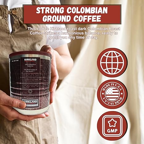 Kirkland Signature Colombian Coffee Dark Roast - 3 lbs | Premium Quality, Bold Flavor