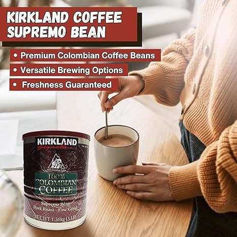 Kirkland Signature Colombian Coffee Dark Roast - 3 lbs | Premium Quality, Bold Flavor