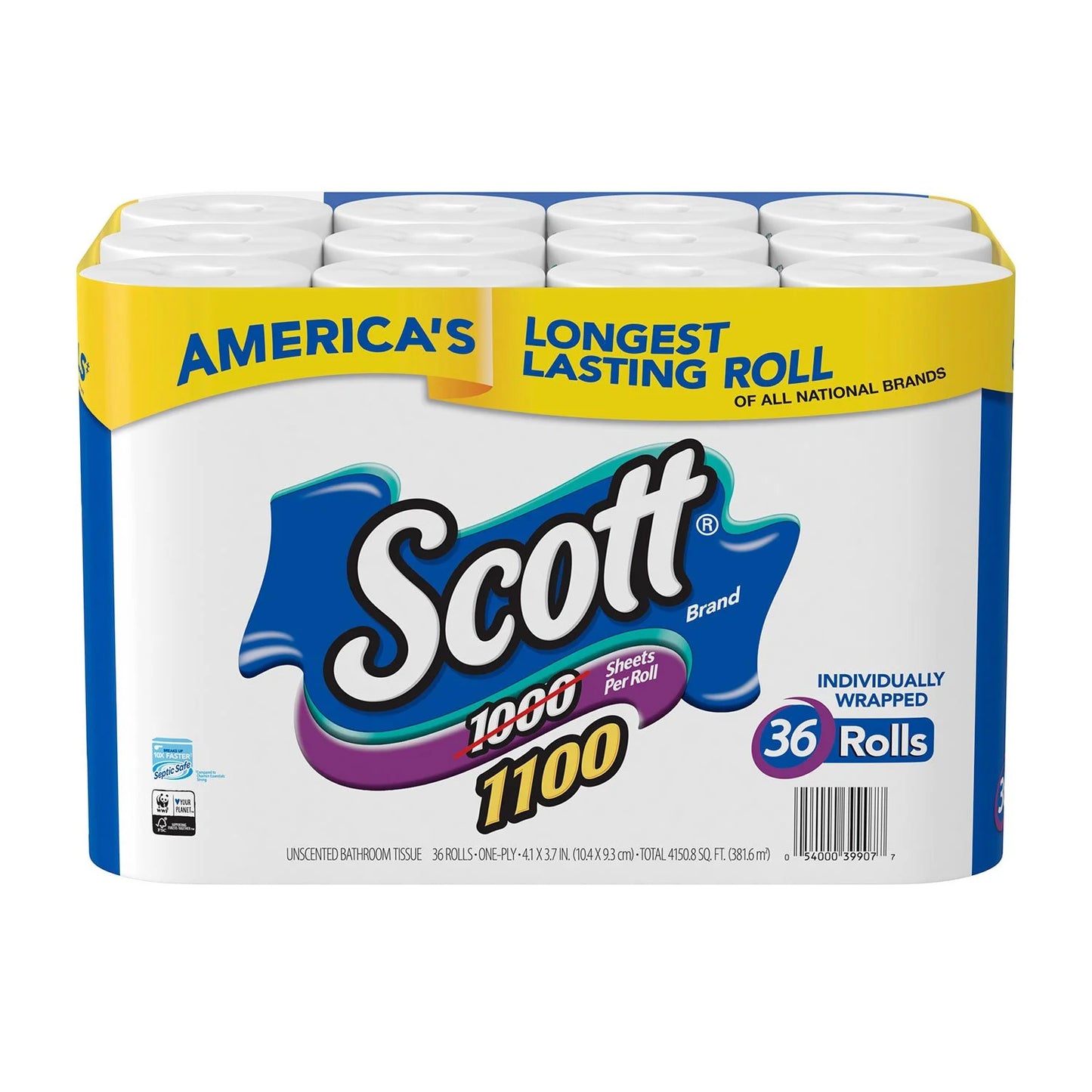 Scott 1100-Sheets,1-Ply Bath Tissue, 36 pk.