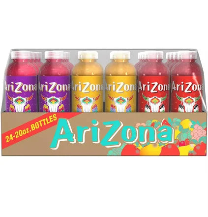 AriZona Juice Cocktail Variety Pack – 24 Pack, 20 oz Bottles | Includes Fruit Punch, Mucho Mango & Watermelon | Real Fruit Juice, Vitamin C, Big Can Flavor