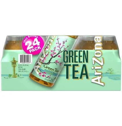 Arizona® Green Tea with Ginseng and Honey - 16 oz, Carton of 24 | Naturally Caffeinated, No Artificial Flavors