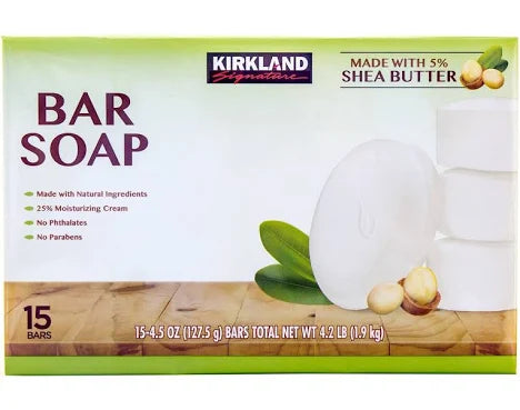 Kirkland Signature Shea Butter Bar Soap, 4.2 oz, 15 Count – Moisturizing & Gentle | MG Grocery