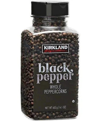 Kirkland Signature Whole Black Peppercorns, 14.1 oz – Premium Spice, Fresh Grind, Non-GMO
