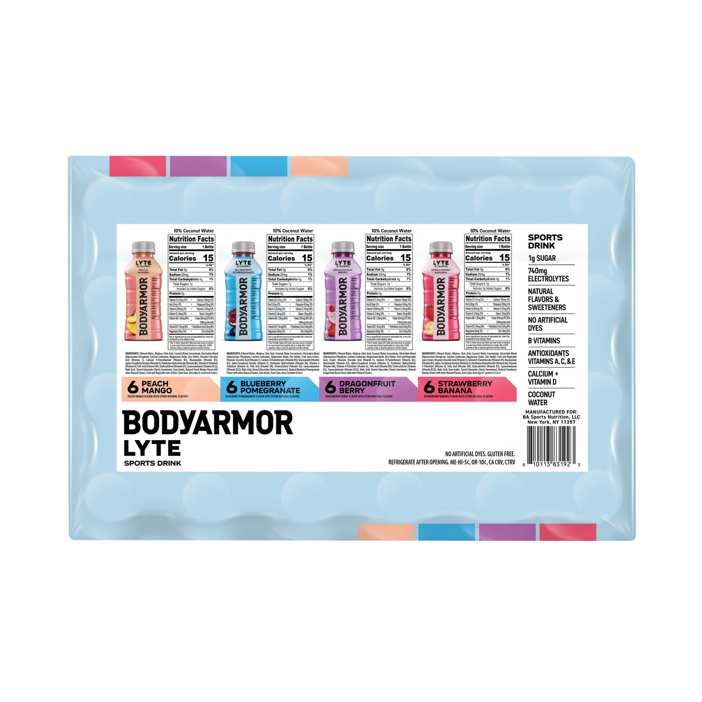 BODYARMOR LYTE Sports Drink Variety Pack, 12 Fluid Ounce (Pack of 24)