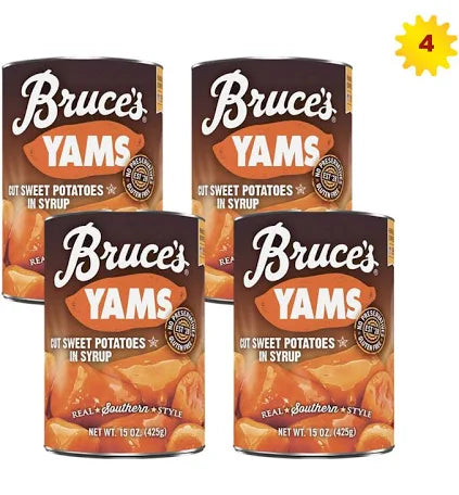 Bruce’s Cut Yams in Syrup – 29 oz Cans (Pack of 4) | Ready-to-Use Sweet Potatoes for Baking, Casseroles & Sides