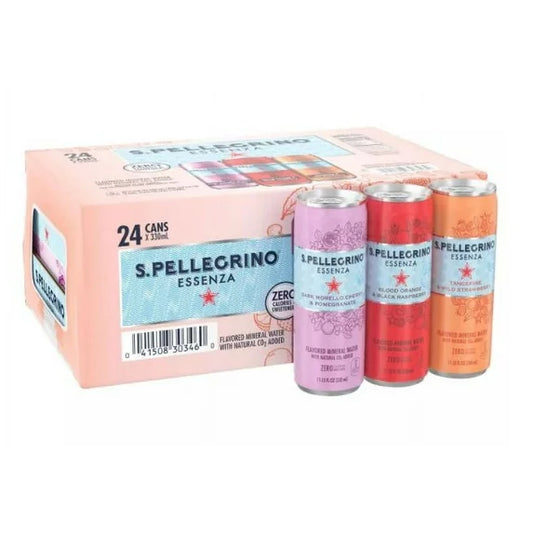 San Pellegrino Essenza Variety Pack, 11.15 fl oz Cans, 24-Count – Flavored Sparkling Mineral Water, Zero Calories