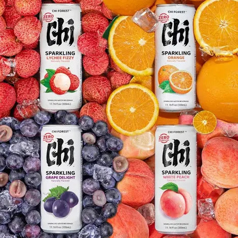 Chi Forest Sparkling Water Variety Pack, 11.15 oz Cans, 24-Count – Zero Sugar, Fruity, Lightly Carbonated
