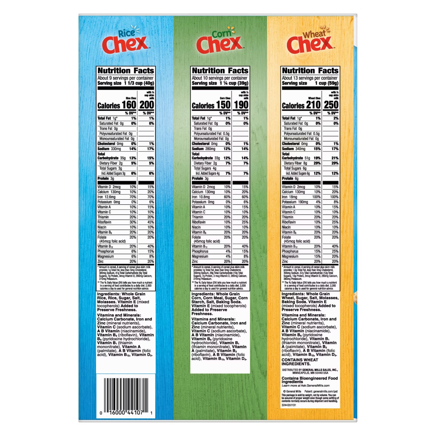 Chex Cereal Party Mix Variety Pack – Corn, Rice & Wheat Chex – 3 Count (54.25 oz Total) – Snack Mix for Parties & Gatherings