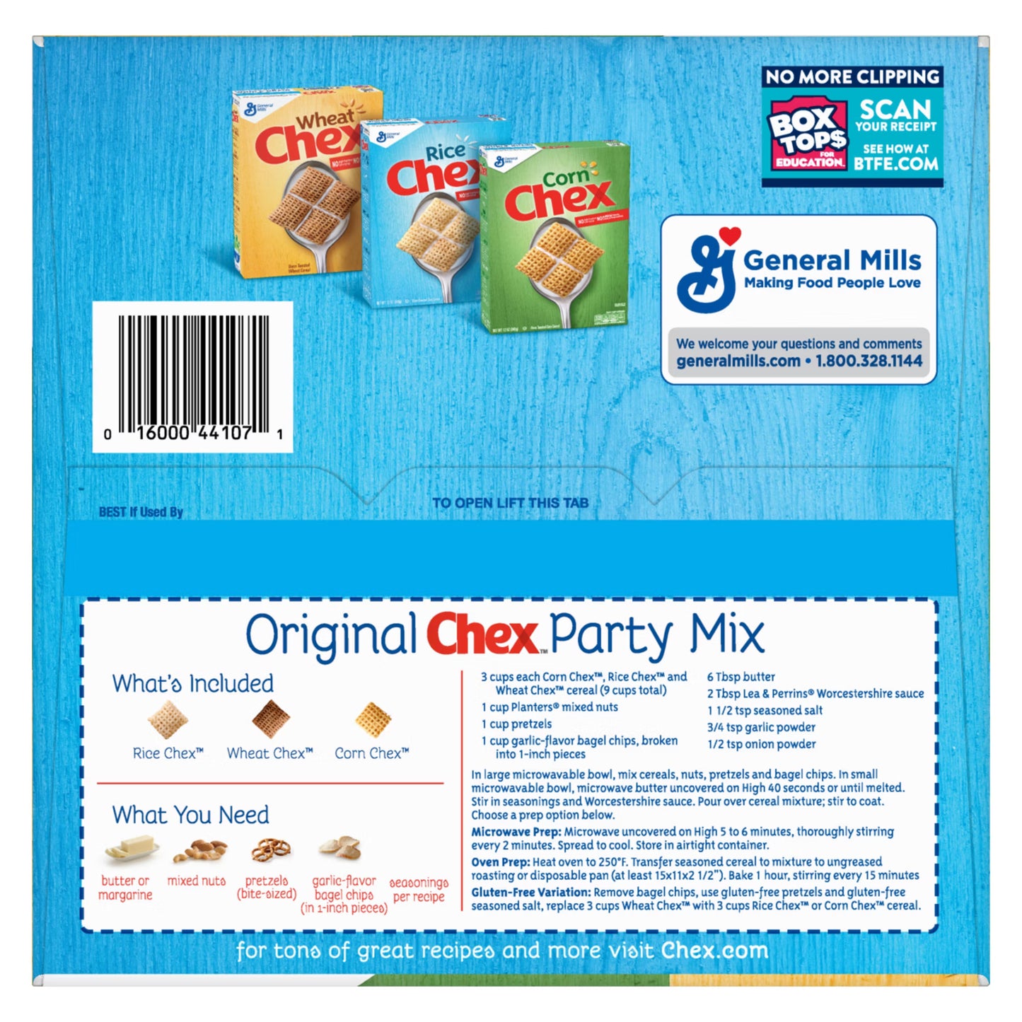 Chex Cereal Party Mix Variety Pack – Corn, Rice & Wheat Chex – 3 Count (54.25 oz Total) – Snack Mix for Parties & Gatherings