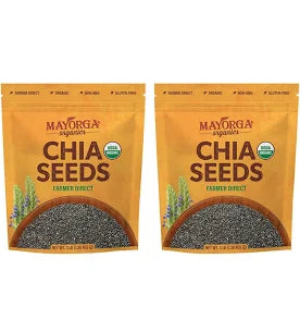 Mayorga Organic Chia Seeds, 2-Pack (3 lbs Each) – USDA Organic, Non-GMO, Omega-3, High Fiber Superfood