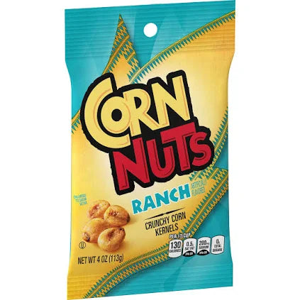 CORN NUTS Ranch Crunchy Corn Kernels Flavored Nuts Snack, Shelf-Stable, 1.7 oz Plastic Pouch (Pack of 18)