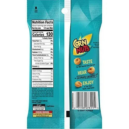 CORN NUTS Ranch Crunchy Corn Kernels Flavored Nuts Snack, Shelf-Stable, 1.7 oz Plastic Pouch (Pack of 18)