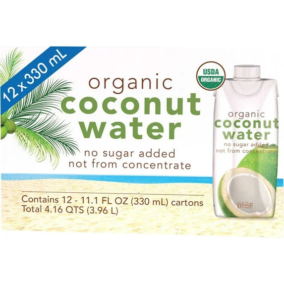 Kirkland Signature Organic Coconut Water, 11.1 fl oz, 12-Pack – Hydrating, Non-GMO, No Added Sugar