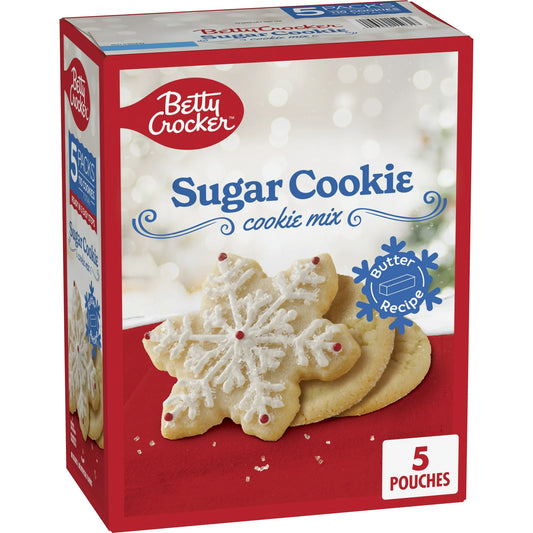 Betty Crocker Sugar Cookie Mix – 5 Packs, 5 lb. 7.5 oz | Makes 110 Cookies | Easy-to-Bake, Ideal for Decorating, Kosher