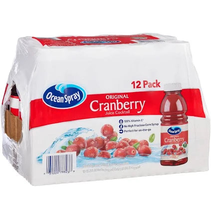Ocean Spray Cranberry Juice Cocktail, 15.2 fl oz Bottles, 12-Count – Classic Refreshment with Vitamin C