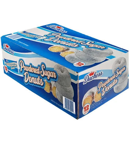 Duchess Mini Powdered Sugar Donuts – 3 oz Pack of 12 | Individually Wrapped, Perfect for On-the-Go Snacking
