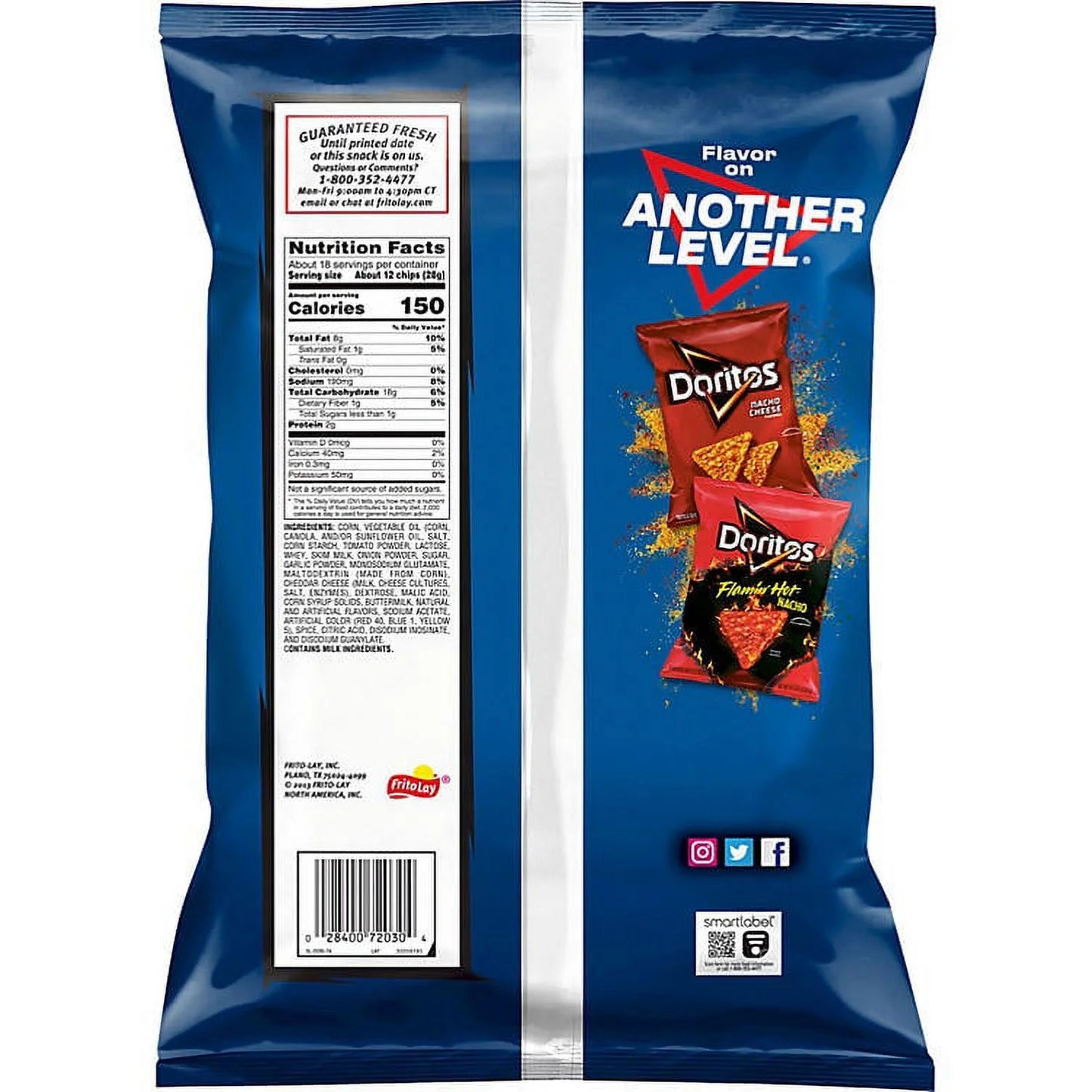 Doritos Cool Ranch Tortilla Chips – 18.38 oz Bag | Bold & Zesty Flavor, Crunchy Texture, Perfect for Snacking & Parties