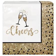 Artstyle Paper Plate & Napkin Bundle, Cheers Celebration, 200-Count – Disposable Party Tableware Set for Birthdays, Holidays & Events