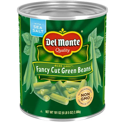 Del Monte Blue Lake Fancy Cut Green Beans, 101 oz Can, Canned Vegetables