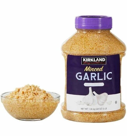 Kirkland Signature Minced California Garlic, 48 oz – Real Garlic, Convenient & Ready-to-Use (3 lb)