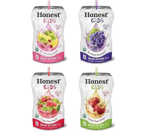 Honest Kids Organic Juice Drink Variety Pack, 6 fl oz, 40 Pouches – USDA Organic, No Added Sugar