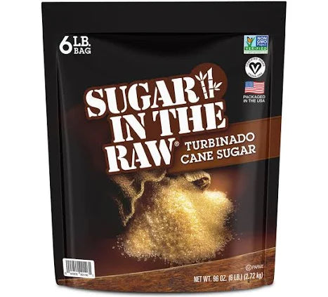 Sugar In The Raw Turbinado Cane Sugar – 6 lb Bulk Bag | 100% Natural, Unrefined Raw Sugar from Pure Cane