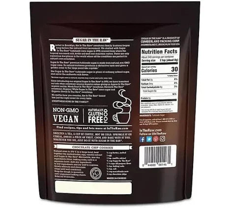 Sugar In The Raw Turbinado Cane Sugar – 6 lb Bulk Bag | 100% Natural, Unrefined Raw Sugar from Pure Cane