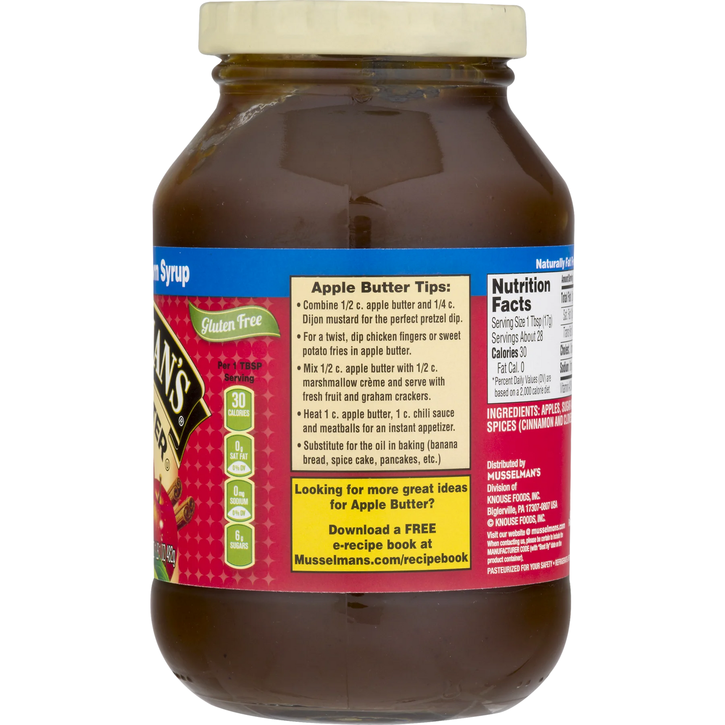 Musselman's Apple Butter – 17 oz Jar | Traditional Pennsylvania Dutch Recipe, No Dairy, Fat, or Cholesterol