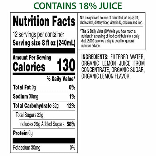 Kirkland Signature Organic Lemonade 96 fl oz, 2-Pack – Natural, Refreshing, USDA Organic