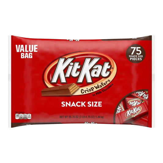 Kit Kat Wafer Snack Size Bars – 36.75 oz, 75 Count | Milk Chocolate & Crispy Wafers | Perfect for Sharing & Snacking