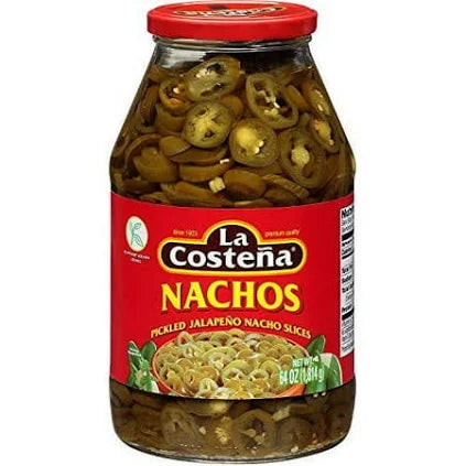 La Costeña Pickled Jalapeño Nacho Slices – 64 oz Jar | Spicy, Tangy Pepper Slices for Tacos, Nachos, and Mexican Dishes