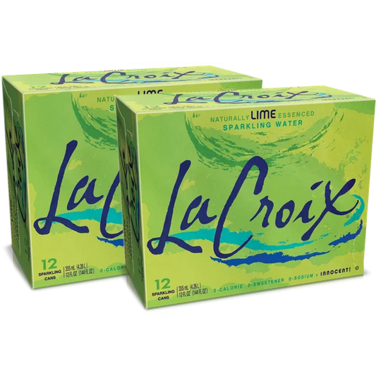 LaCroix Sparkling Water Lime, 12 fl oz Cans, 24-Count – Naturally Essenced, Zero Calories & Sugar
