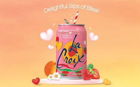 LaCroix Sparkling Water Strawberry Peach, 12 fl oz Cans, 24-Count – Naturally Essenced, Zero Sugar