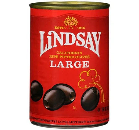 Lindsay Large Pitted Olives 6 oz (6 Pack) – Non-GMO Ripe Black Olives, Ready to Eat Snack or Ingredient