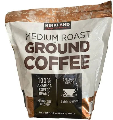 Kirkland Signature Medium Roast Ground Coffee, 40 oz – 100% Arabica, Smooth & Balanced Flavor