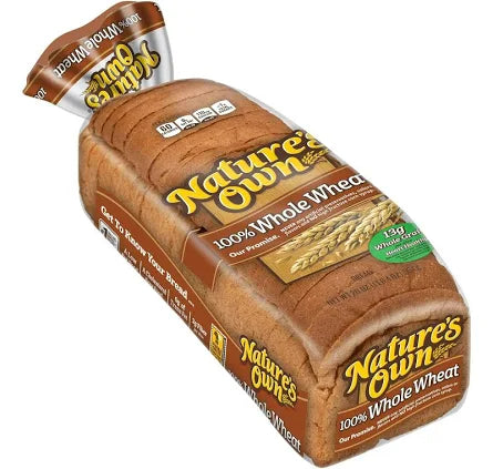 Nature’s Own 100% Whole Wheat Bread, 20 oz – No Artificial Preservatives, Heart Healthy, Good Source of Fiber