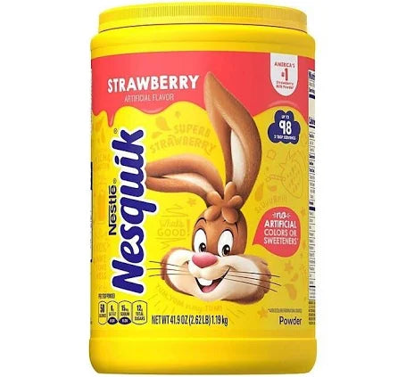 Nesquik Strawberry Powder Drink Mix 41.976 oz – Bulk Strawberry Milk Flavor, Kids Drink Mix