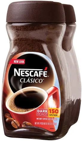NESCAFÉ CLÁSICO Instant Coffee, Dark Roast, 10.5 oz Jars, 2‑Count – Bold & Full‑Flavor