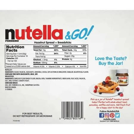 Nutella Hazelnut Spread with Cocoa, 33.5 oz, 2-Pack – Creamy Chocolate Hazelnut Spread