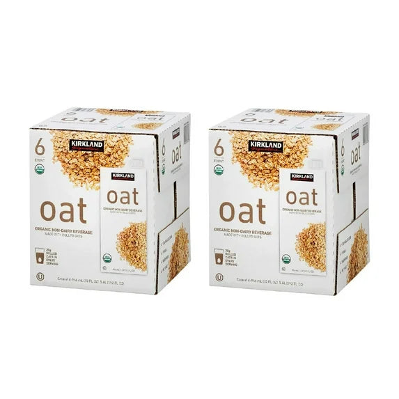 Kirkland Signature Organic Oat Beverage, Non‑Dairy, 32 fl oz Cartons, 6‑Pack – Creamy, USDA Organic & Vegan
