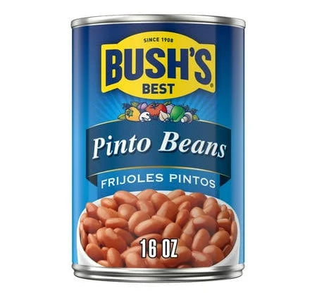 Bush’s Pinto Beans 16 oz Cans (Pack of 6) – Ready-to-Eat, High-Fiber, Protein-Rich Canned Beans for Easy Cooking
